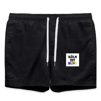 Cologne est colorée - Short de bain - noir - Devant - AI Model Male 185 light (185cm)