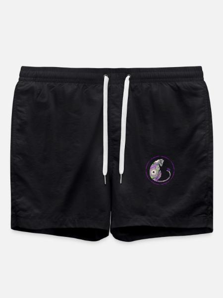 katze mit elefant e 239 - Badeshorts - Schwarz