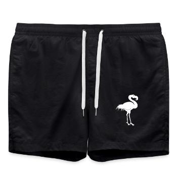 tieroutfits für damen, Flamingokopf - Badeshorts - Schwarz - Vorne - AI Model Male 185 light (185cm)