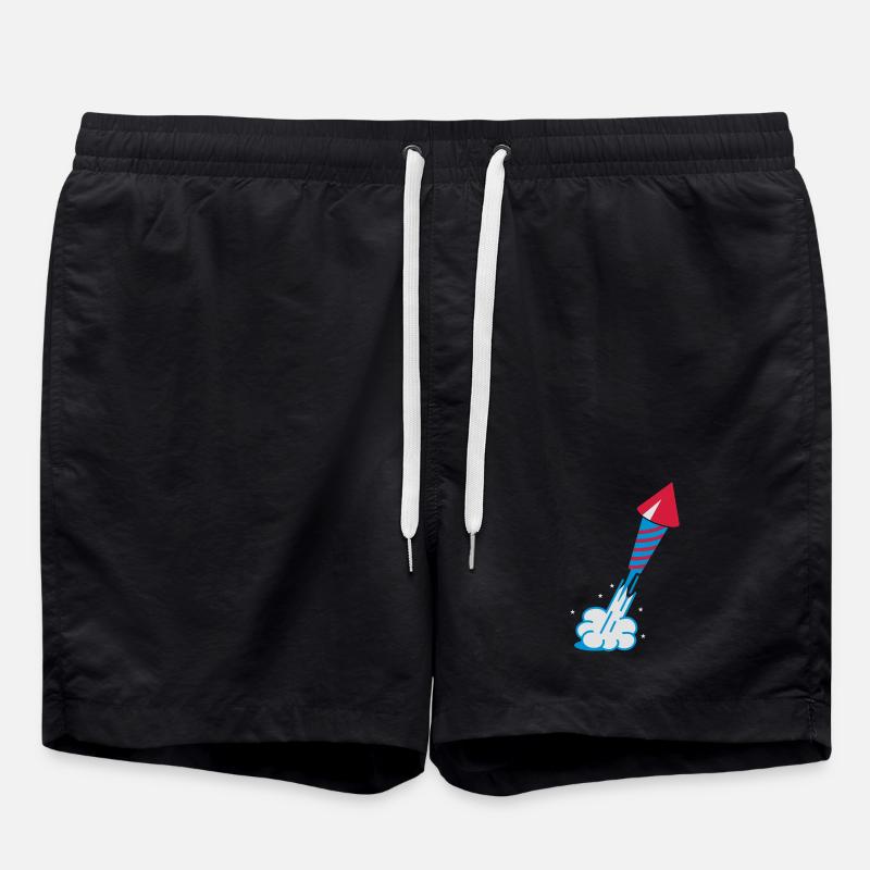 Fireworks rocket launch - Swim Trunks - black
