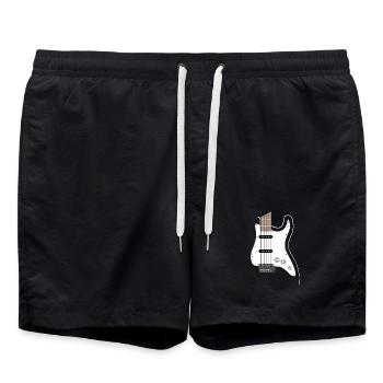 eguitar gitarre musik music musician band - Badeshorts - Schwarz - Vorne - AI Model Male 185 light (185cm)