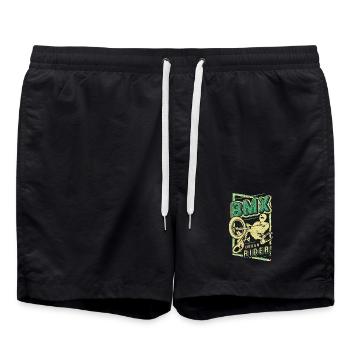 BMX Retro | BMX Vintage | BMX Fahrrad | BMX - Badeshorts - Schwarz - Vorne - AI Model Male 185 light (185cm)