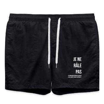 Je ne râle pas blanc - Short de bain - noir - Devant - AI Model Male 185 light (185cm)