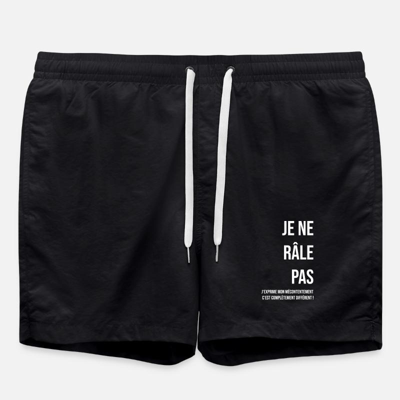 Je ne râle pas blanc - Short de bain - noir