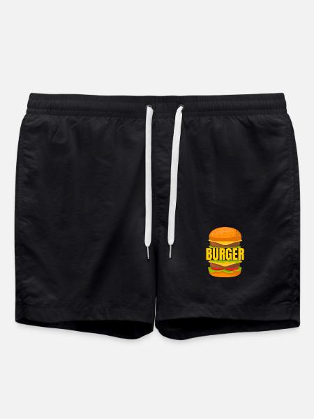 Burger, Burger essen, Burger-Fan - Badeshorts - Schwarz