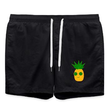 Ananas mit Sonnenbrille Sommer T-shirt - Badeshorts - Schwarz - Vorne - AI Model Male 185 light (185cm)
