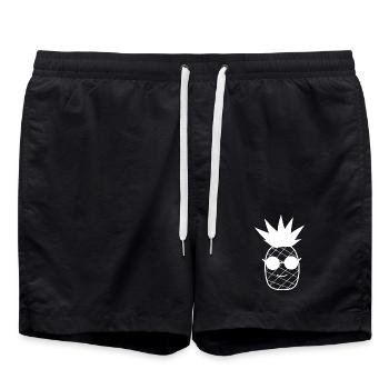 Ananas mit Sonnenbrille Sommer T-shirt - Badeshorts - Schwarz - Vorne - AI Model Male 185 light (185cm)