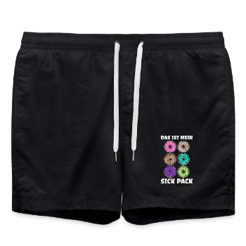 Délicieuse déclaration de bonbons au beignet - Short de bain - noir - Devant - AI Model Male 185 light (185cm)