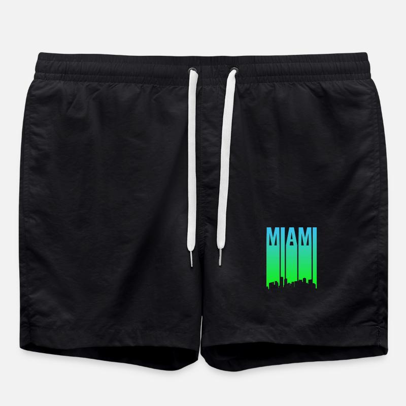 Miami Skyline Gradient - Swim Trunks - black