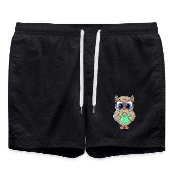 Lesen Buch Bücher Leser Geschenk - Badeshorts - Schwarz - Vorne - AI Model Male 185 light (185cm)