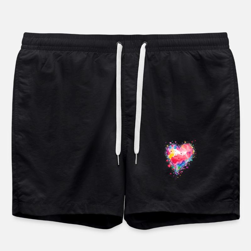 Heart - Swim Trunks - black