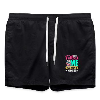Rollschuh Design - Badeshorts - Schwarz - Vorne - AI Model Male 185 light (185cm)