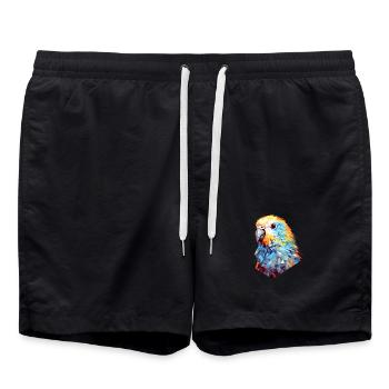 Wellensittich Polygon Vogel Wellensittiche - Badeshorts - Schwarz - Vorne - AI Model Male 185 light (185cm)