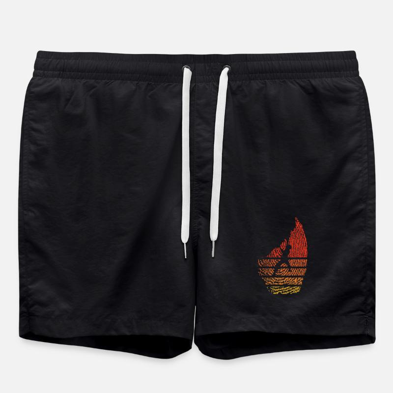 Sunset Summit Silhouette - Badeshorts - Schwarz