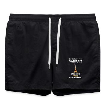 Je ne suis pas parfait Paris - Short de bain - noir - Devant - AI Model Male 185 light (185cm)