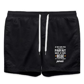 Pas parfait mais je suis belge - Short de bain - noir - Devant - AI Model Male 185 light (185cm)