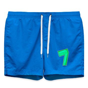 Number 7 Number Seven - Swim Trunks - cobalt blue - Front