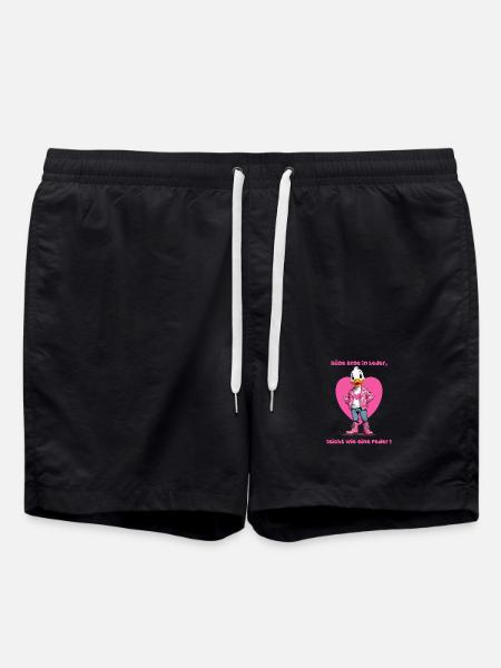 Cute duck in leather - Swim Trunks - black