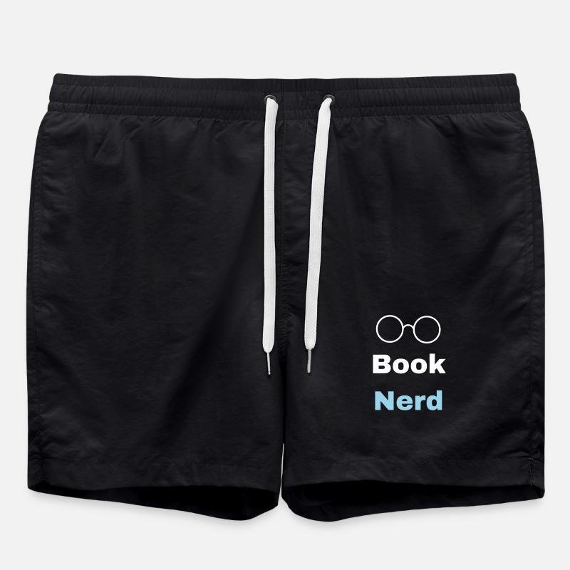 Book nerd - Swim Trunks - black