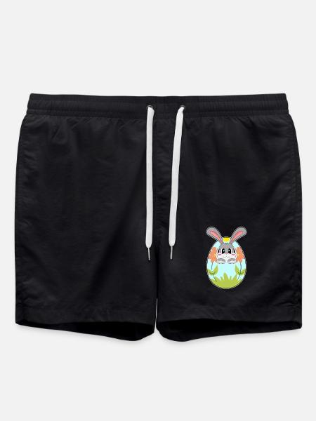Bunny Easter Easter Egg - Swim Trunks - black