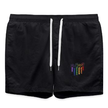 Solidarité et fierté - Short de bain - noir - Devant - AI Model Male 185 light (185cm)