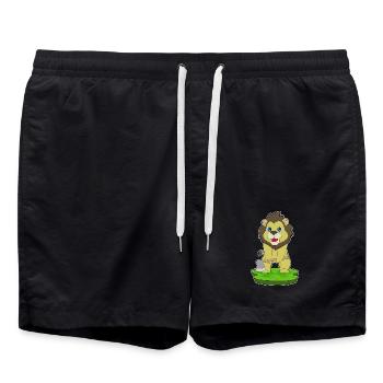 Lion Lumberjack Axe Forest - Swim Trunks - black - Front - AI Model Male 185 light (185cm)