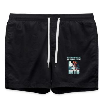 Geschwindigkeit ist mein Element - Badeshorts - Schwarz - Vorne - AI Model Male 185 light (185cm)