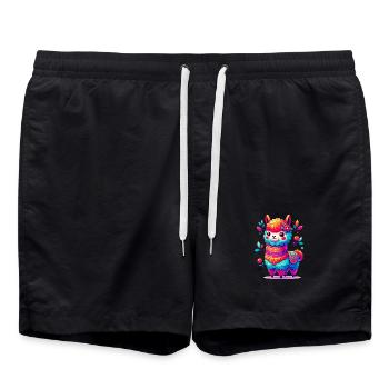Alpaga - Short de bain - noir - Devant - AI Model Male 185 light (185cm)