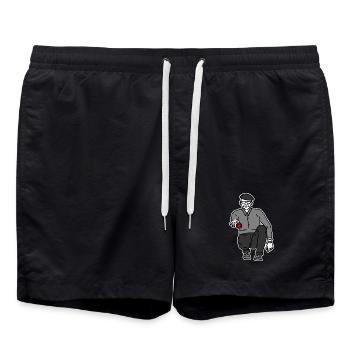 Joueur de pétanque droitier - Short de bain - noir - Devant - AI Model Male 185 light (185cm)