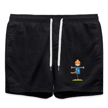 Scarecrow Cat - Swim Trunks - black - Front - AI Model Male 185 light (185cm)