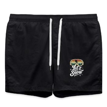 Let It Snow Ski Winterlandschaft Schneelandschaft - Badeshorts - Schwarz - Vorne - AI Model Male 185 light (185cm)