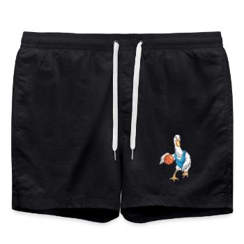 Ente Basketballspieler Basketball - Badeshorts - Schwarz - Vorne - AI Model Male 185 light (185cm)