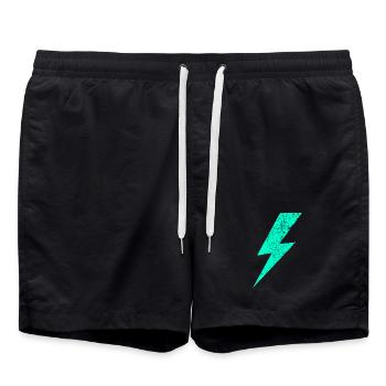 Electric flash in pastel - Swim Trunks - black - Front - AI Model Male 185 light (185cm)