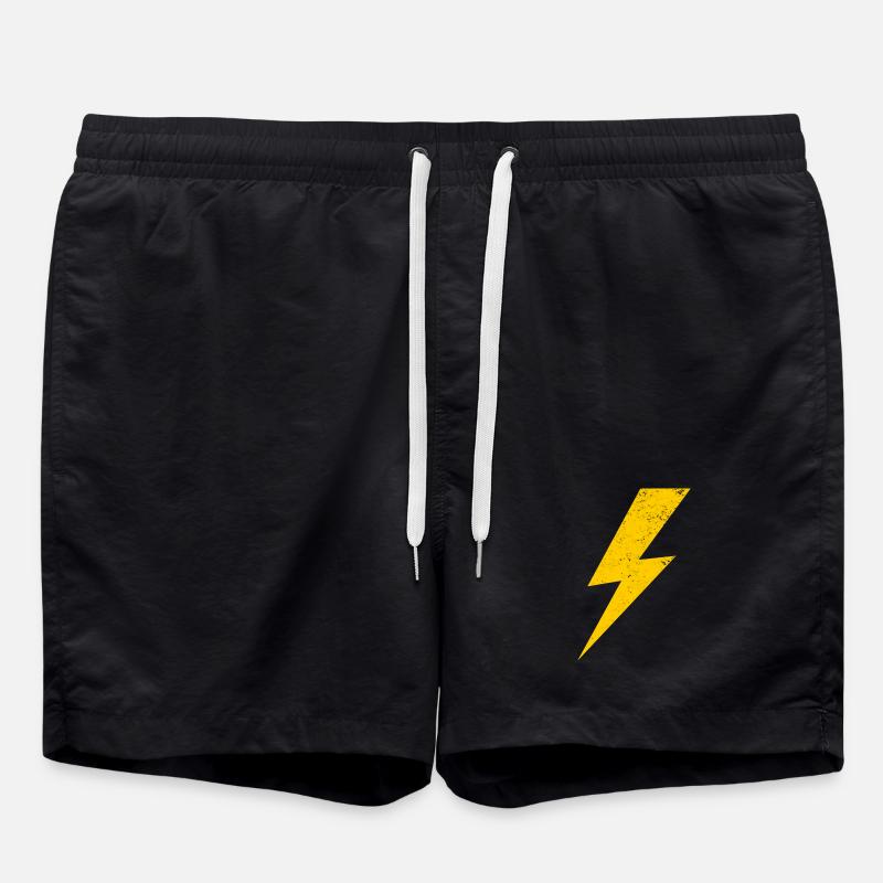 yellow bolt lightning - Swim Trunks - black