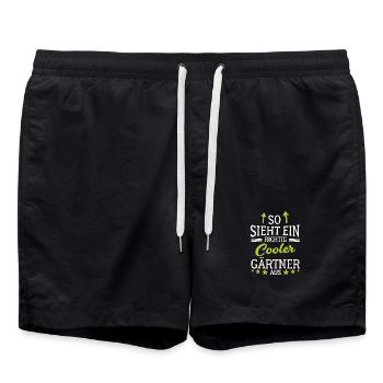 So sieht ein richtig cooler Gärtner aus Garten - Badeshorts - Schwarz - Vorne - AI Model Male 185 light (185cm)