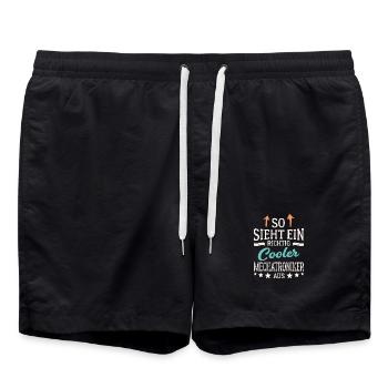 So sieht ein richtig cooler Mechatroniker aus - Badeshorts - Schwarz - Vorne - AI Model Male 185 light (185cm)
