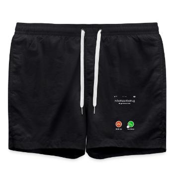 Arbeitszeitbetrug Anruf Lustiges Design - Badeshorts - Schwarz - Vorne - AI Model Male 185 light (185cm)