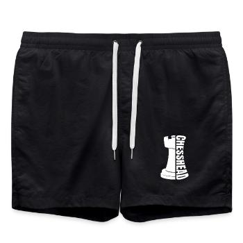 Checkmate Chess King Illustration - Swim Trunks - black - Front - AI Model Male 185 light (185cm)