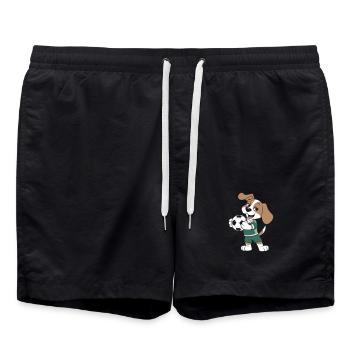 Verspielter Beagle-Fußball - Badeshorts - Schwarz - Vorne - AI Model Male 185 light (185cm)