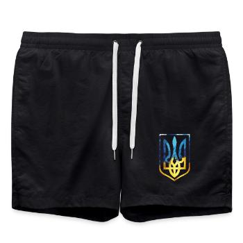 Armoiries de l’Ukraine Drapeau ukrainien Trysub Cadeau - Short de bain - noir - Devant - AI Model Male 185 light (185cm)