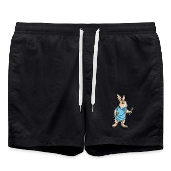 Hase Dart Dartpfeil - Badeshorts - Schwarz - Vorne - AI Model Male 185 light (185cm)