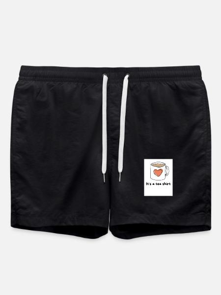Herz Kaffeebecher Tee Shirt Design - Badeshorts - Schwarz