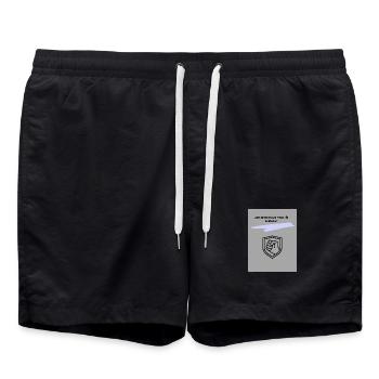 Motivierender Schutzsymbol Druck - Badeshorts - Schwarz - Vorne - AI Model Male 185 light (185cm)