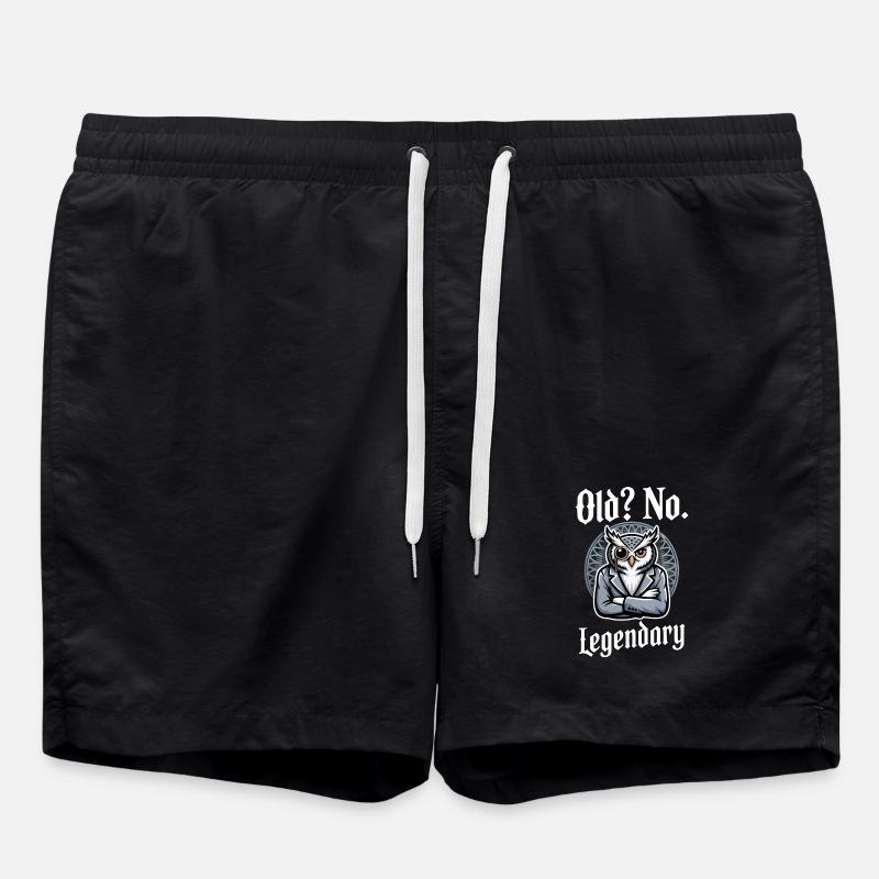 Old No Legendary Owl Birthday - Swim Trunks - black