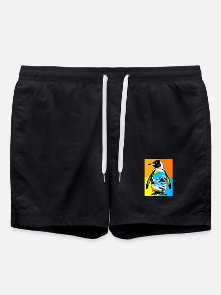 penguin - Swim Trunks - black