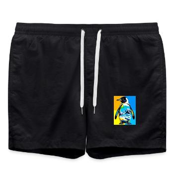 penguin - Swim Trunks - black - Front - AI Model Male 185 light (185cm)