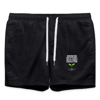 Generation Zukunftsangst - Badeshorts - Schwarz - Vorne - AI Model Male 185 light (185cm)