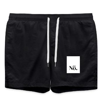 Nö._Minimalistisches Design - Badeshorts - Schwarz - Vorne - AI Model Male 185 light (185cm)