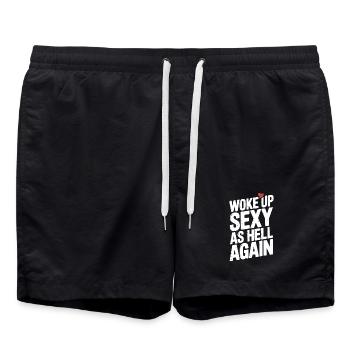 Woke Up Sexy as Hell Again - Swim Trunks - black - Front - AI Model Male 185 light (185cm)