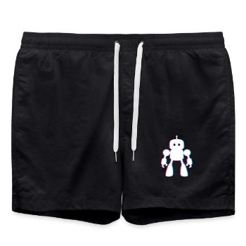 Effet 3D robot – L’avenir rencontre la conception IA - Short de bain - noir - Devant - AI Model Male 185 light (185cm)